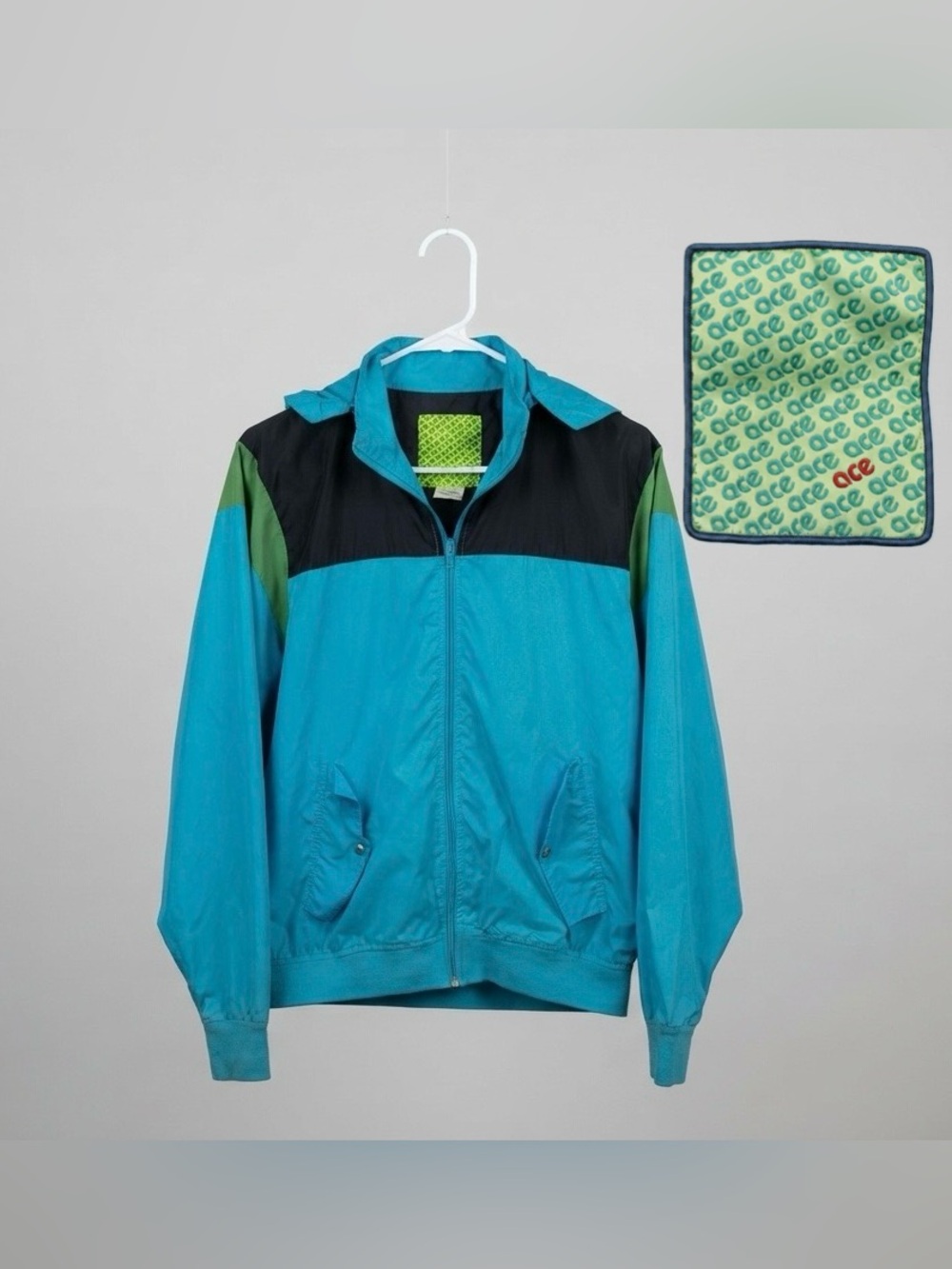 TRUE VINTAGE 90s Ace Colorblock Windbreaker Jacket - Size S/P
